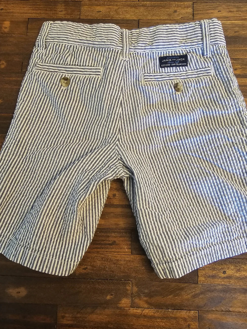 Janie and Jack Navy and White Striped Shorts - Toddler