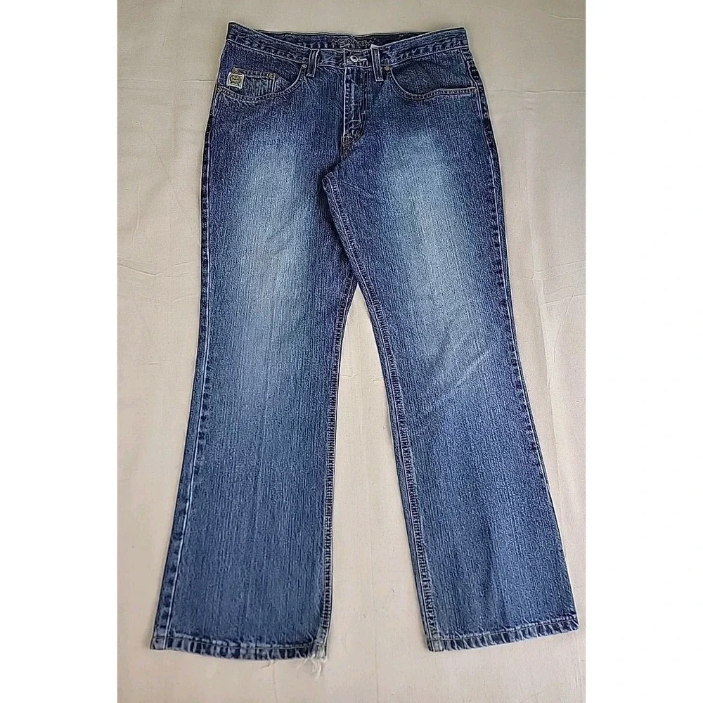 Cinch Jeans Mens 35x30 Blue Medium Wash Straight Leg Western Denim MB93034002