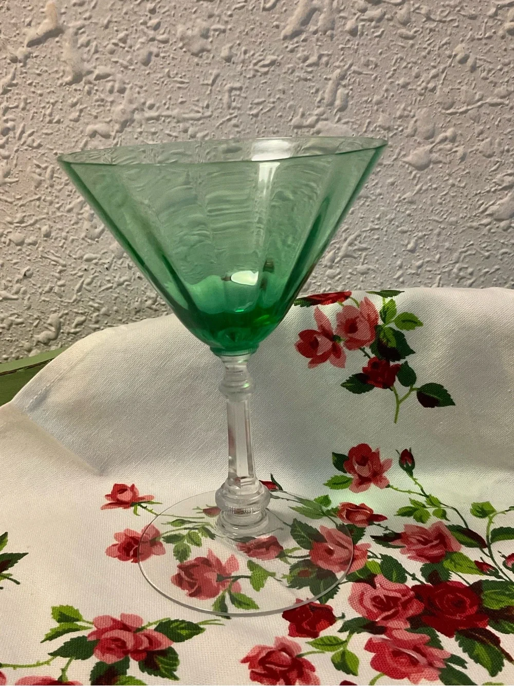 Vibrant Green Uranium martini glass