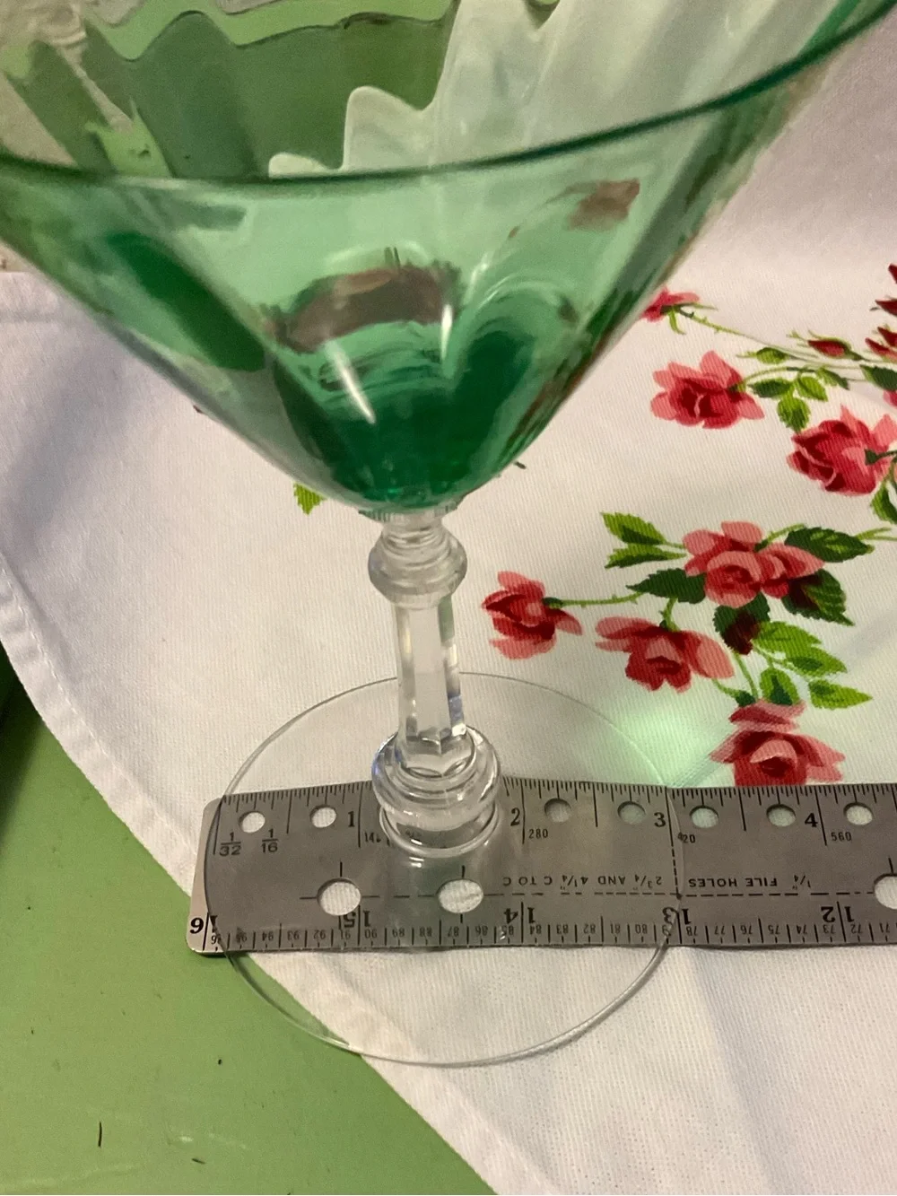 Vibrant Green Uranium martini glass