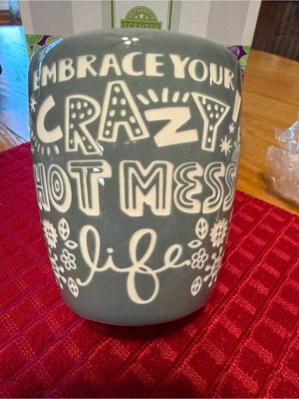Scentsy Plug-In Warmer Crazy Hot Mess , Blue Pattern