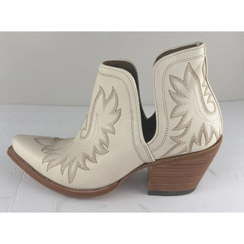 Ariat boots womens Dixon Color Blanco Us 10 Off-White Leather Embroidered Short