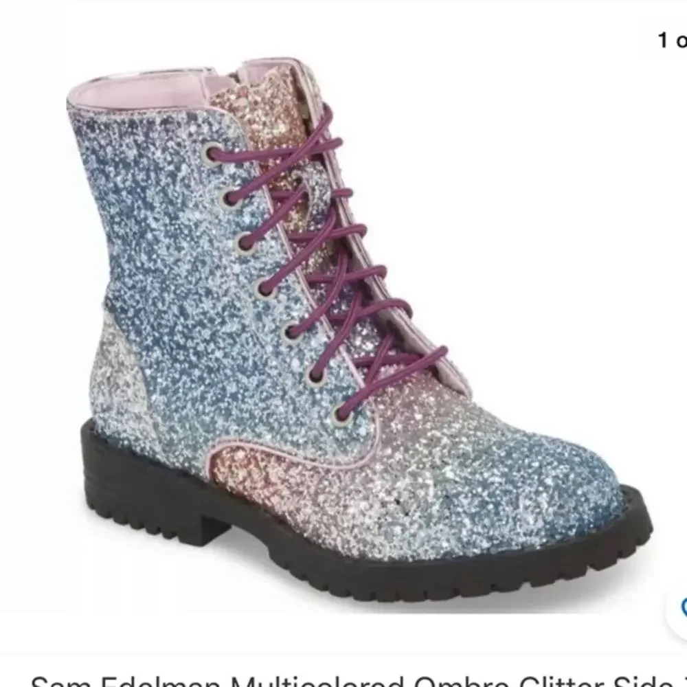 Sam Edelman combat glitter girls boots