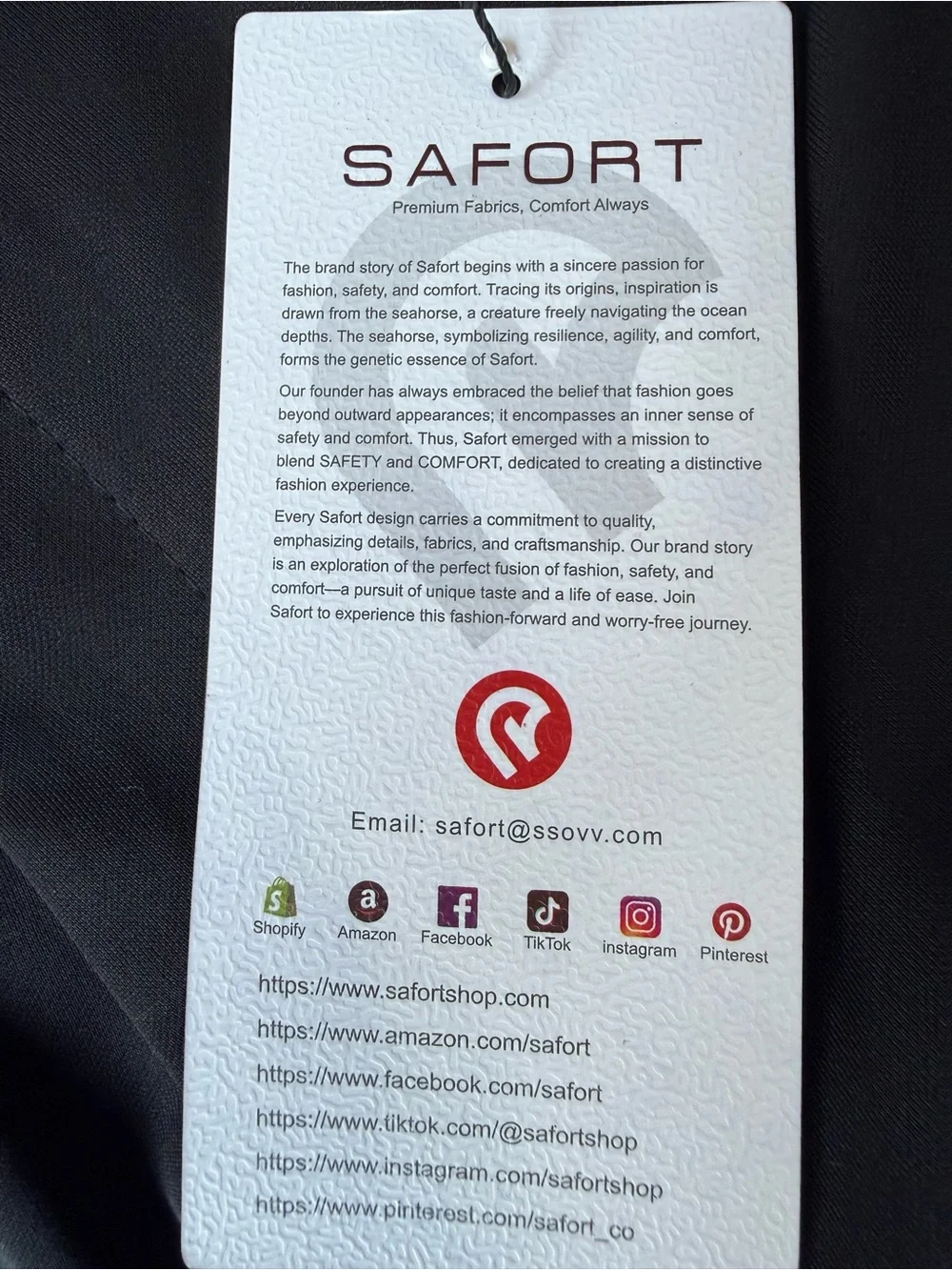 Safort pants features