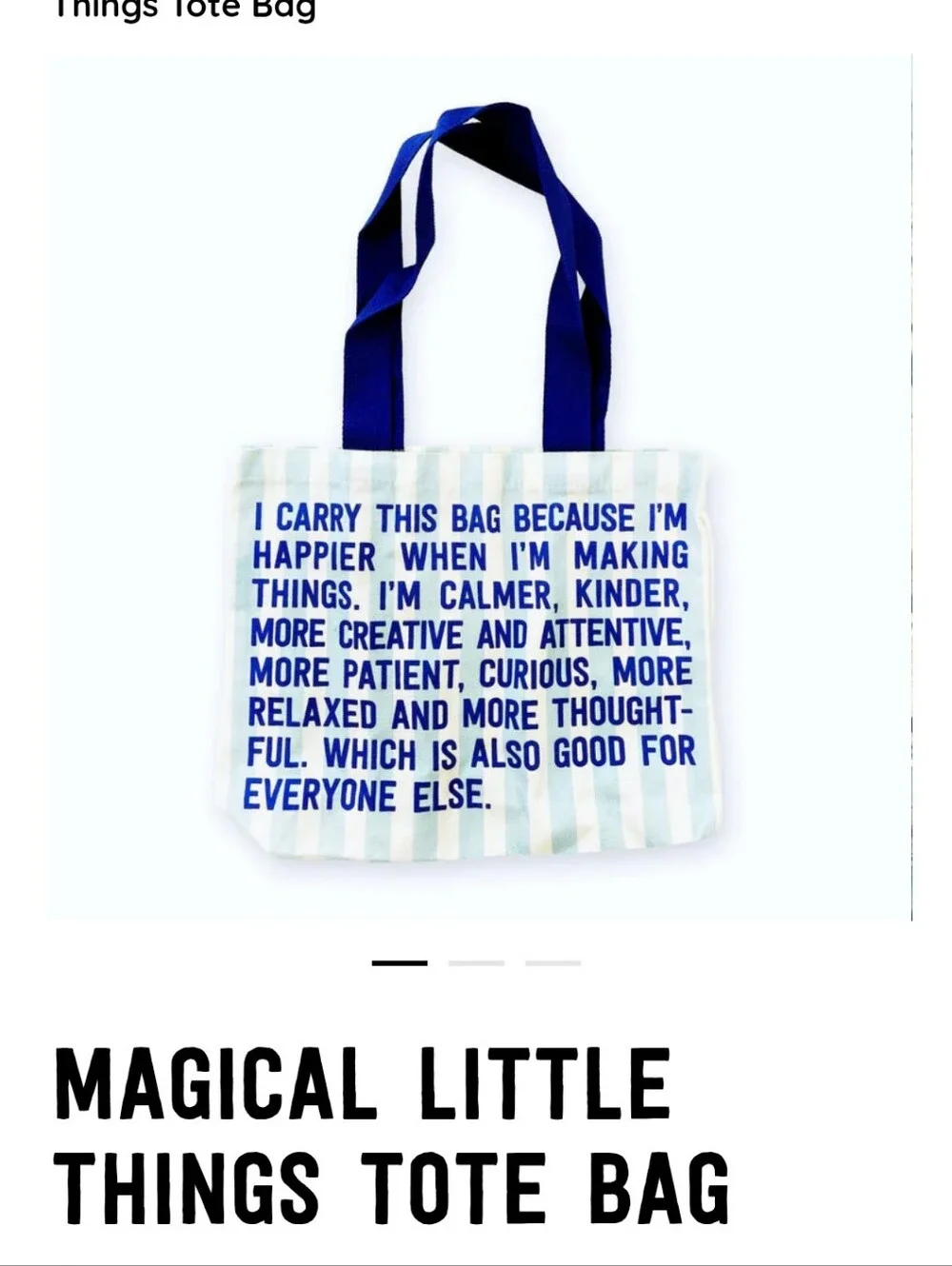 Magical Little Things Tote Bag Pipsticks Crafting Message 🆕