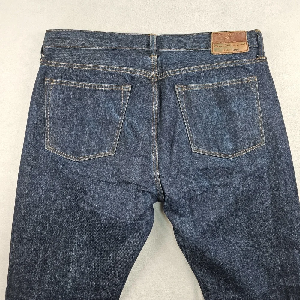 J.Crew 1040 Jeans Men 36x32 Kaihara Denim Japanese Fabric Dark Wash C9053 Indigo