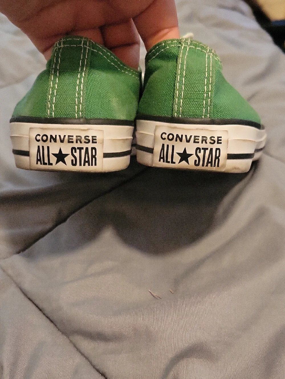 Converse Kids Low Top Canvas Sneakers in Bright Green and White