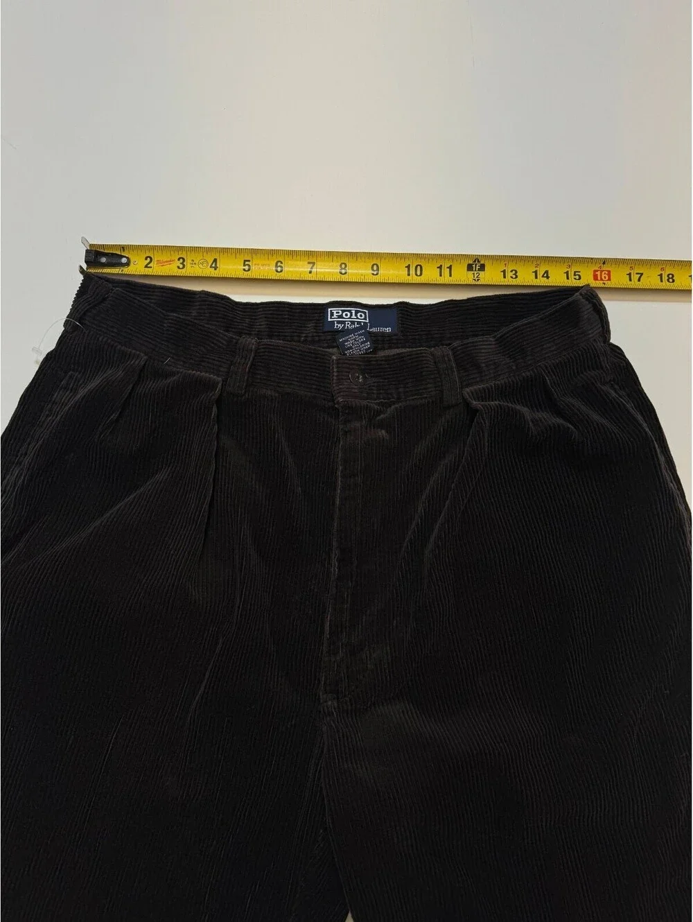 Polo Ralph Lauren Polo Cords Mens 35x32 Brown Corduroy Pleated Pants