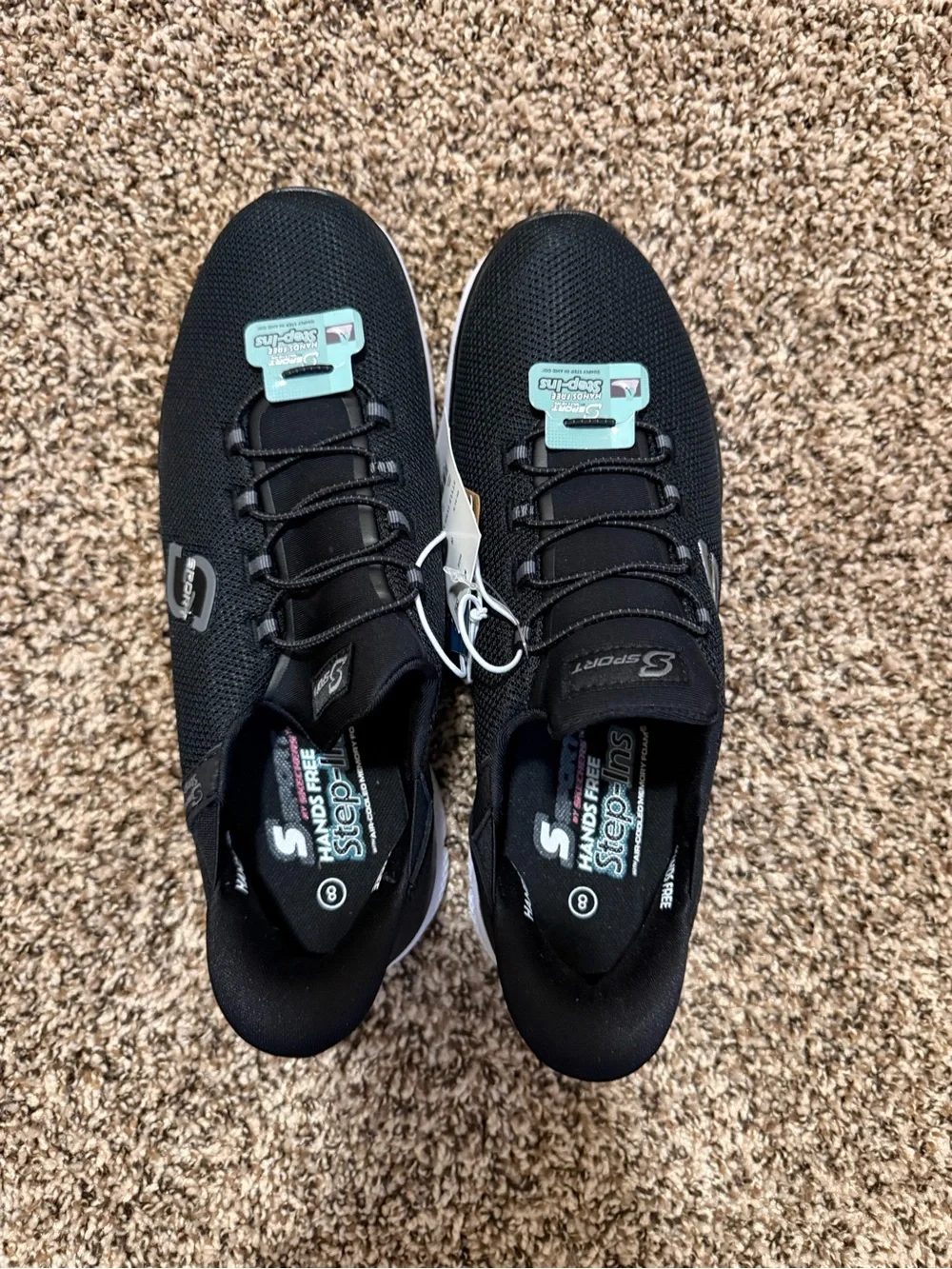 Skechers Black Knit Slip-On Sport Sneakers