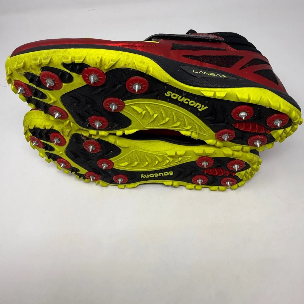 Saucony Lanzar Jav 2 Men 8 Red Citron Javelin Track Field Spikes S29038-1