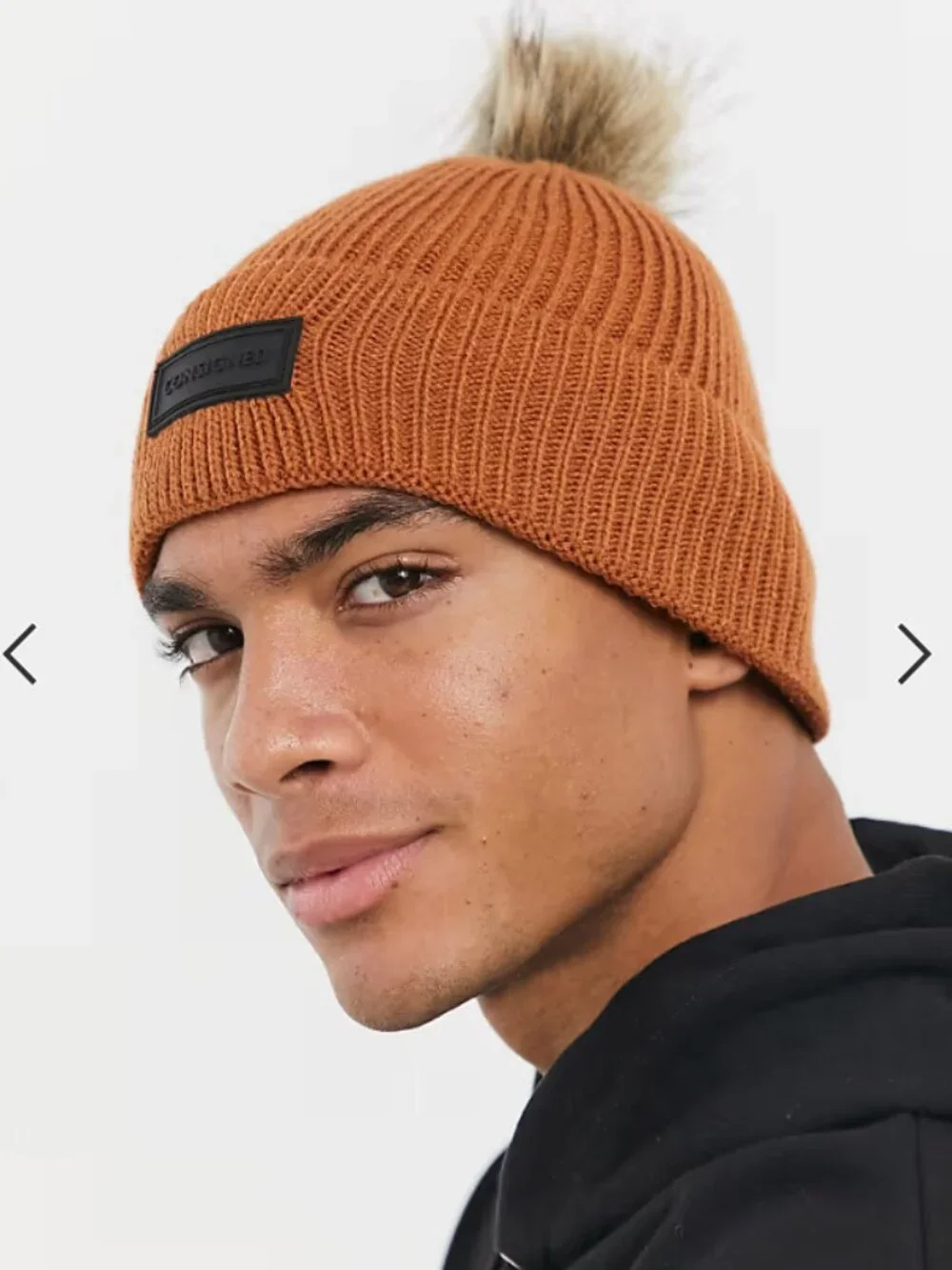 ASOS Consigned Tan Pom Pom Beanie Hat Product Code 1832246 One Size Brand New