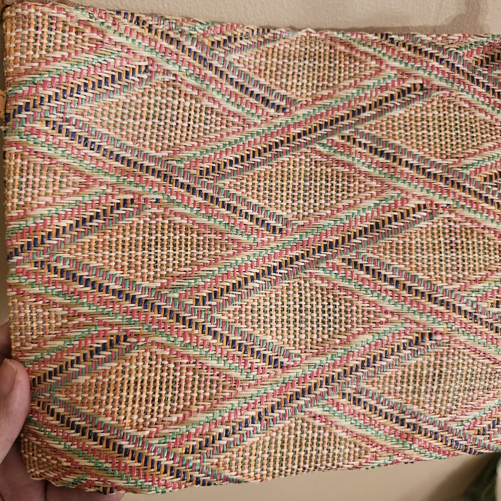 Straw Crossbody Envelope Weaved Bag with Removable Strap NWOT