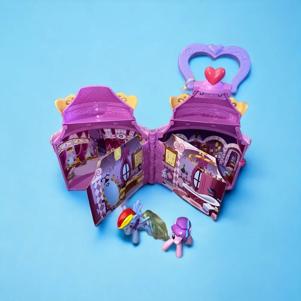 My Little Pony - Portable Castle House Case Flip Card Rooms - 2014  With 2 Ponys