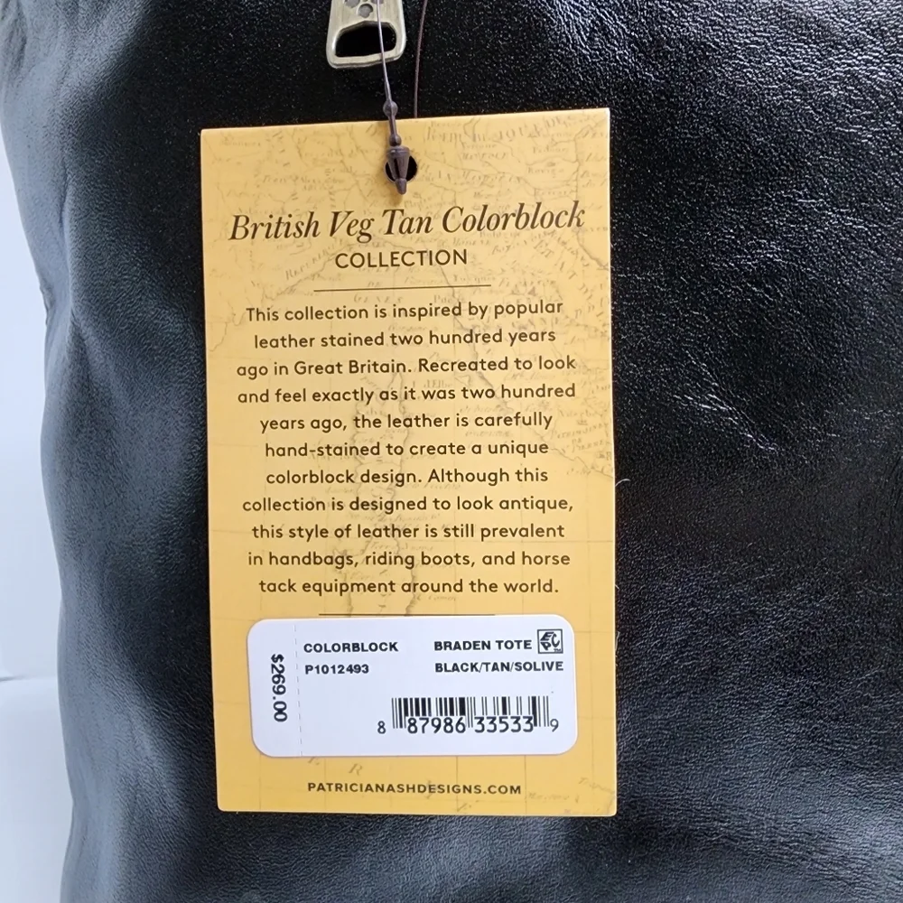 PATRICIA NASH LEATHER COLORBLOCK BRADEN TOTE