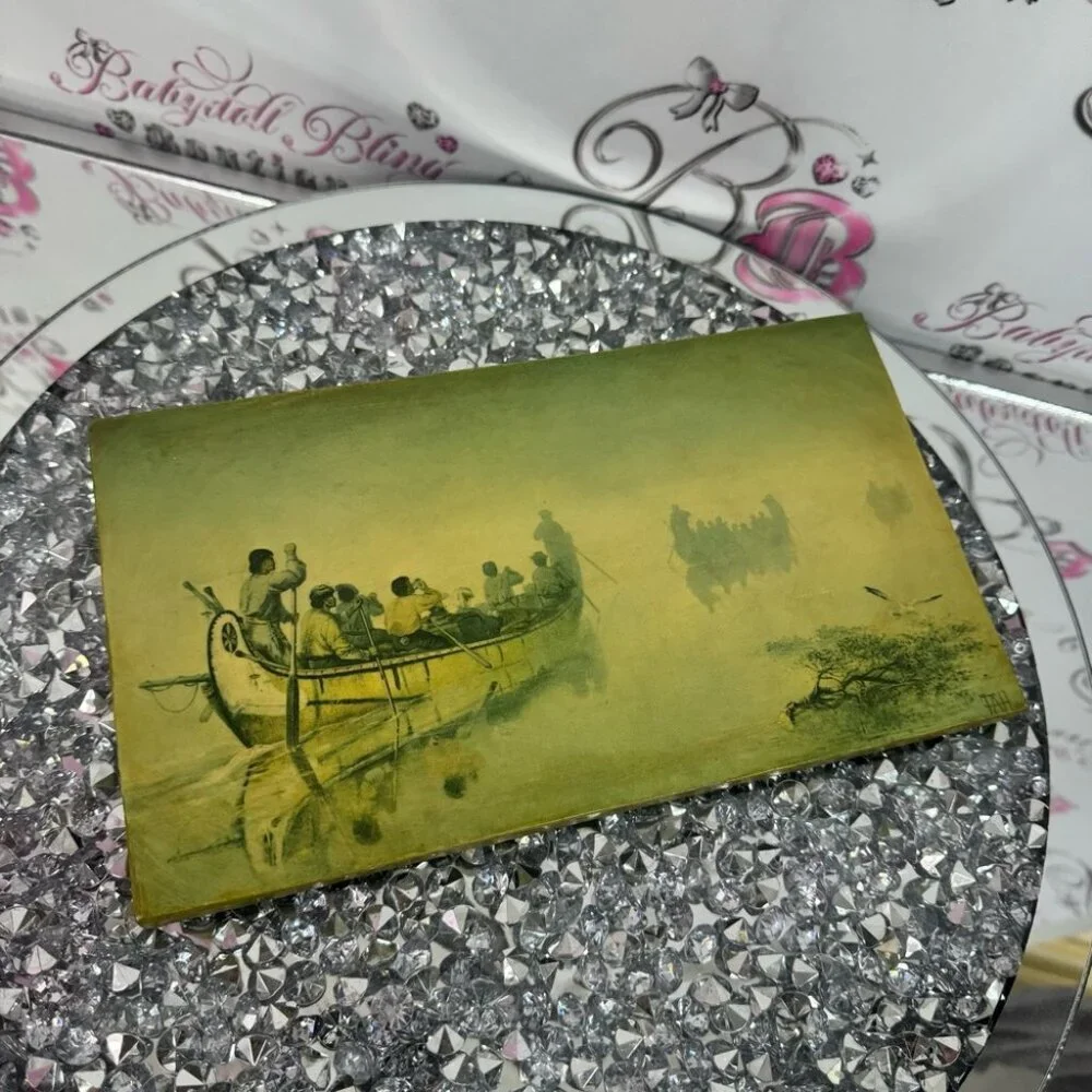 Wall art vintage decor paddle pioneer style Vintage Green Scenic Art Print fog