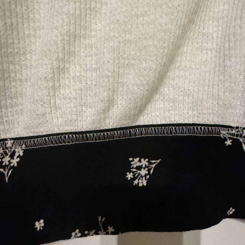 Free People Auxton Wrap Floral Top Black/White 90’s Boho Cottagecore Festival