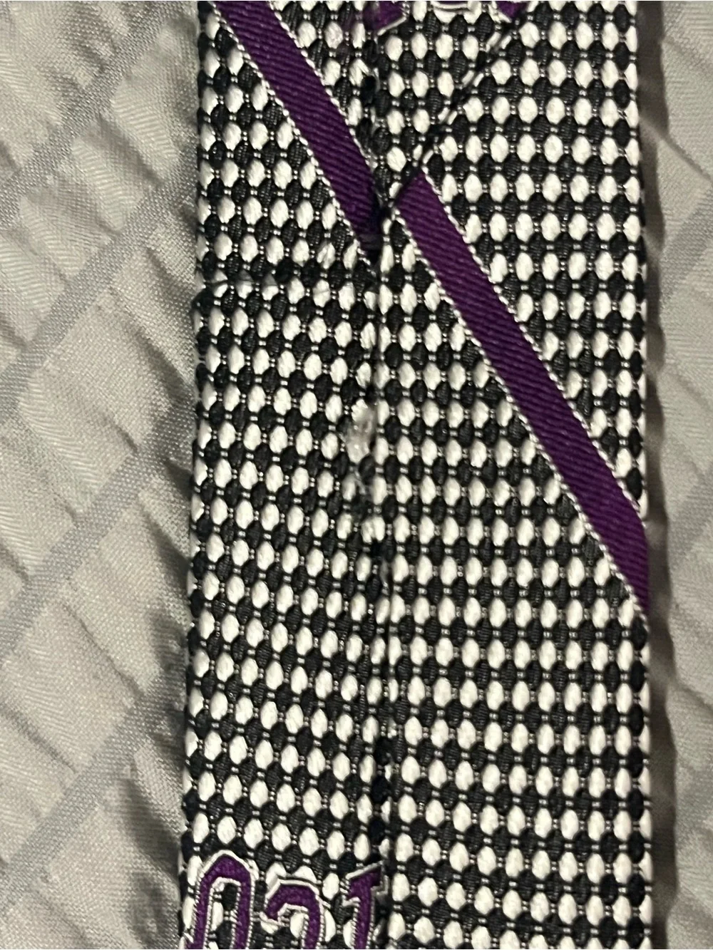 TCU Texas Christian University 100% Silk Neck Tie Rivetz of Boston Purple Logo