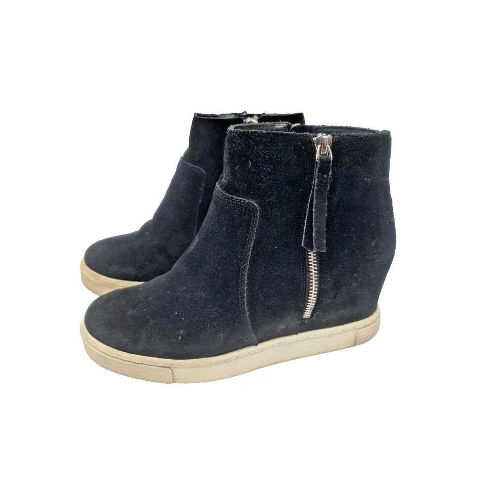 Steve Madden Saidi Black Suede Ankle Boots Size 8 Bootie Comfort Shoes