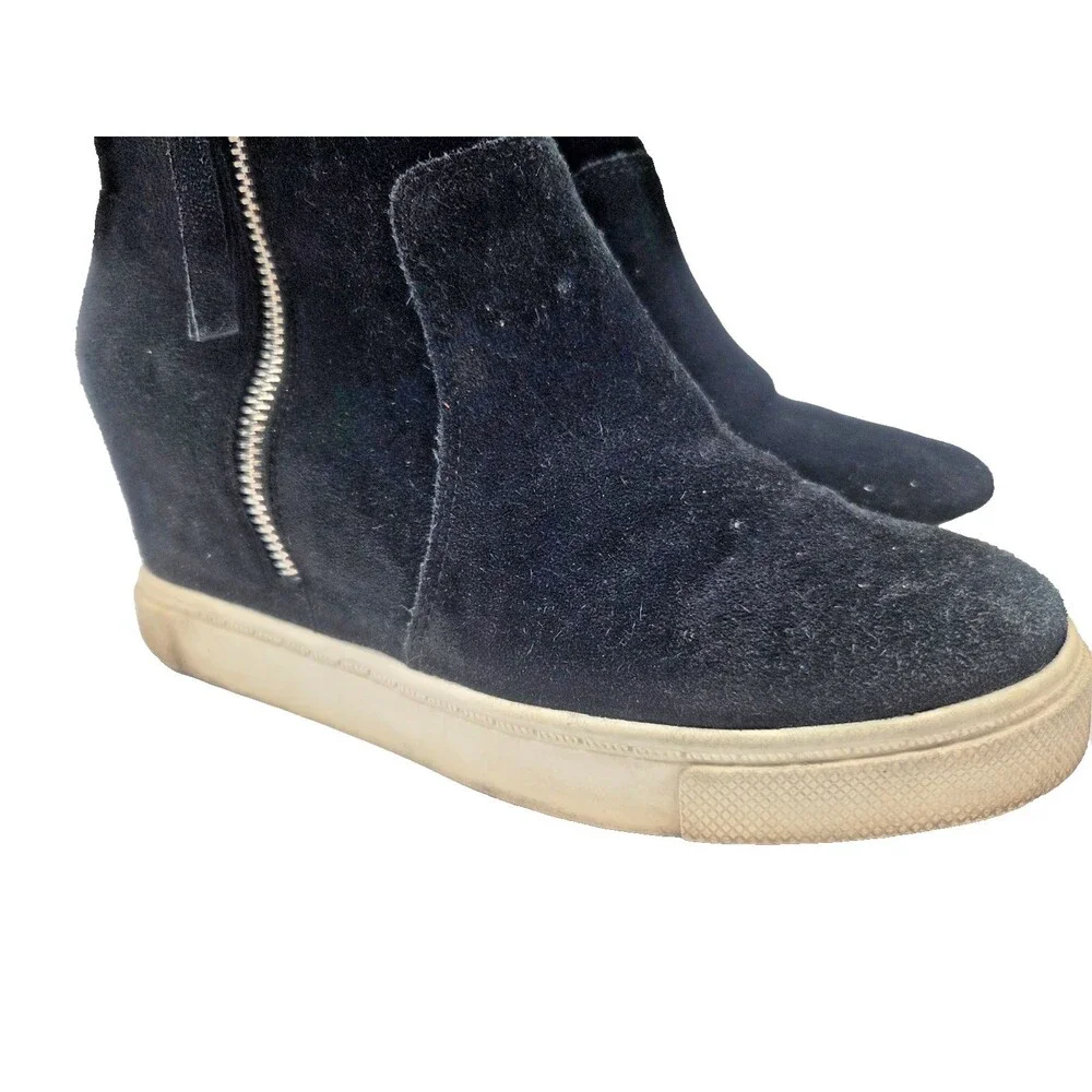 Steve Madden Saidi Black Suede Ankle Boots Size 8 Bootie Comfort Shoes