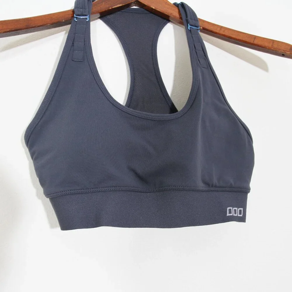 3/$15 Lorna Jane Rest Later Racerback Sports Bra Adjustable Straps Gray Small