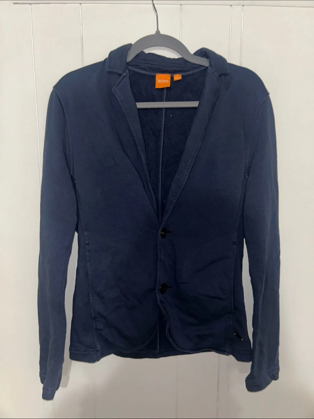 Boss Navy Knit Jacket with Orange Label