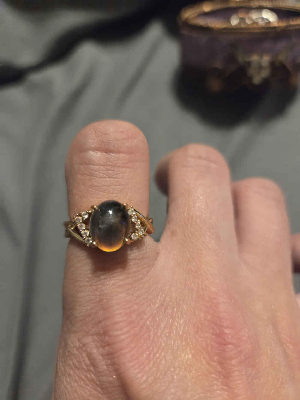 Gold Mood Ring With Accent Stones