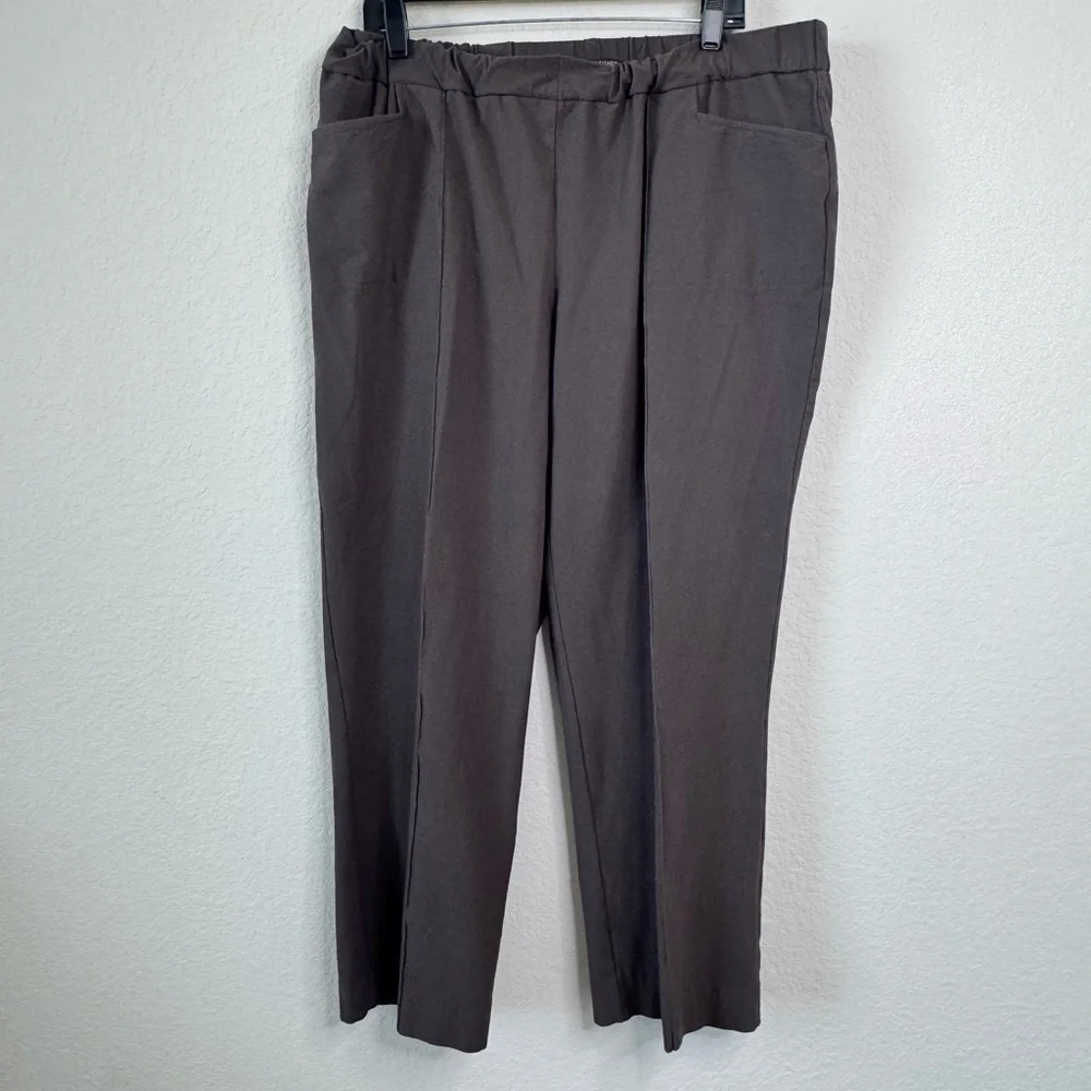 Eileen Fisher Pants Women’s 3X Rye Brown Washable Crepe Ankle Pull-On Minimalist
