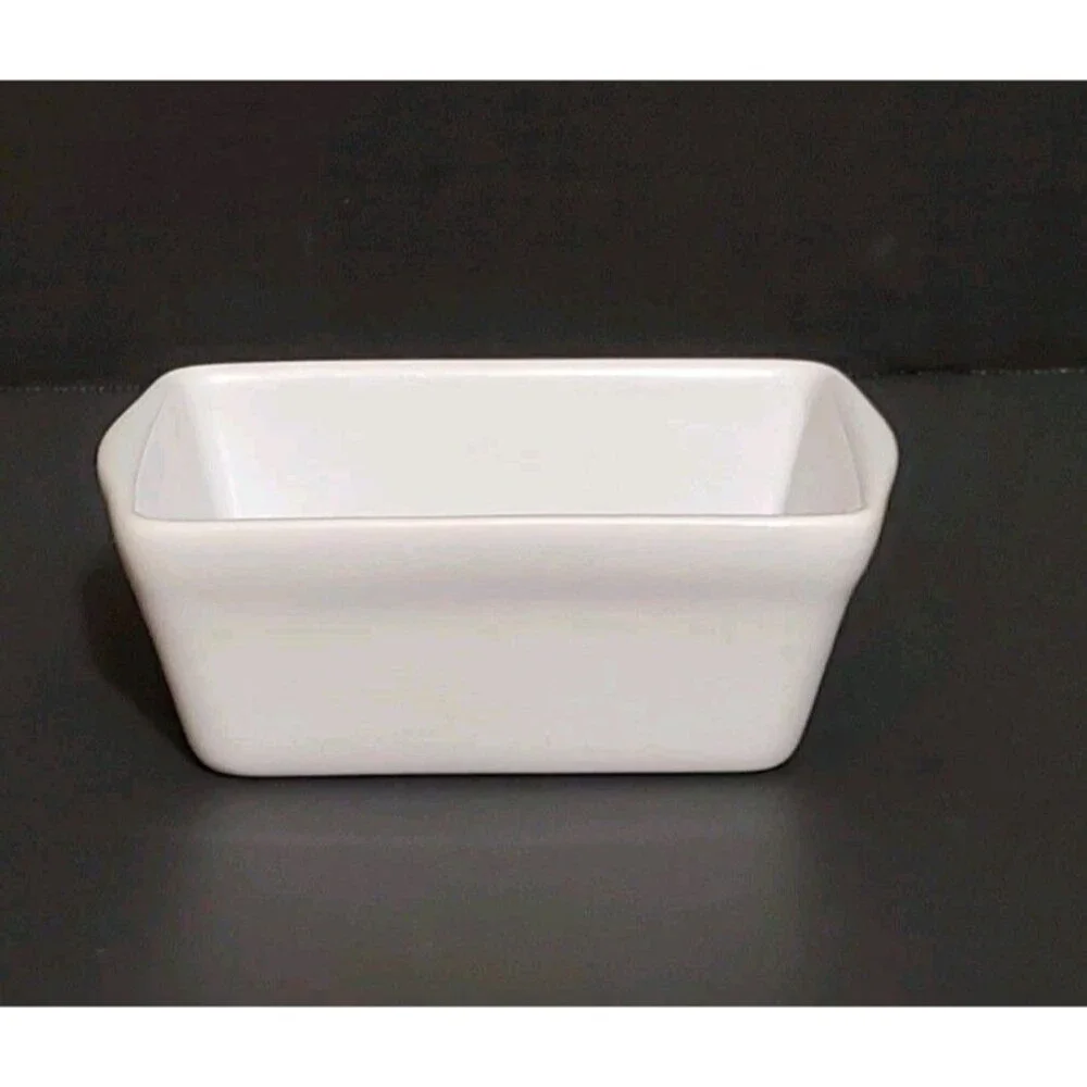 Celebrate It Mini Loaf Pan Butter Dish Plain White Ceramic Bakeware 5.5