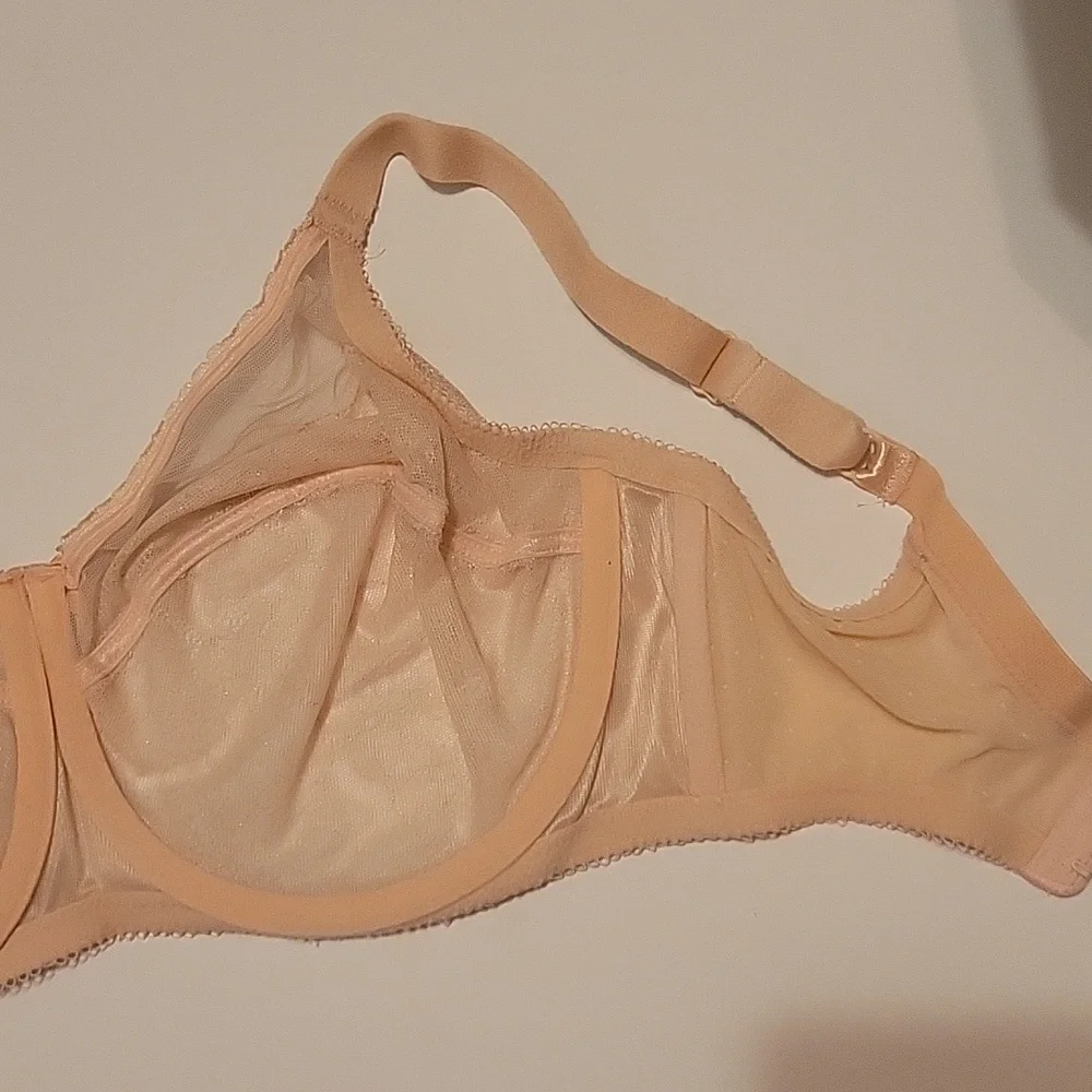 Wacoal Soft Pink Retro Chic Full-Figure Underwire Lace Bra 855186 EUC‎