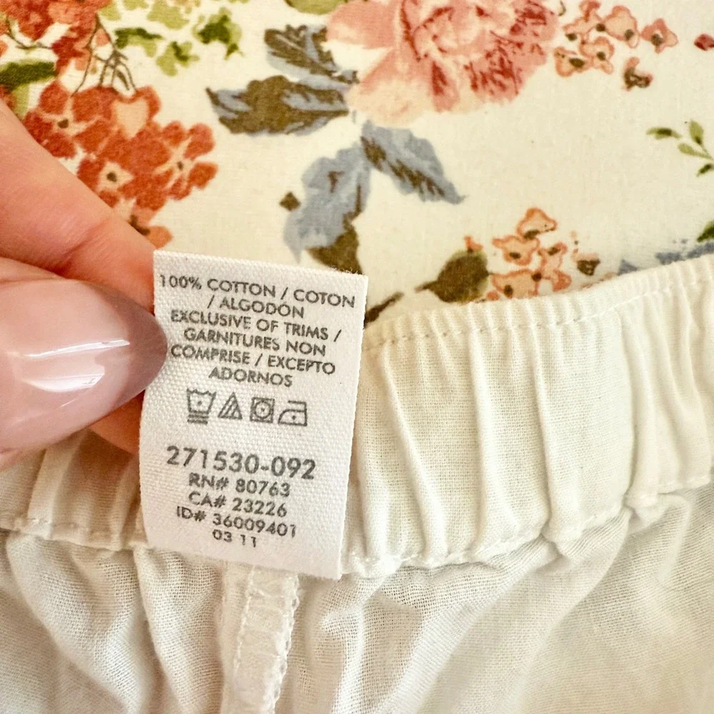 Victoria's Secret Womens White Cotton Sleep Shorts Size XS Drawstring‎ Summer