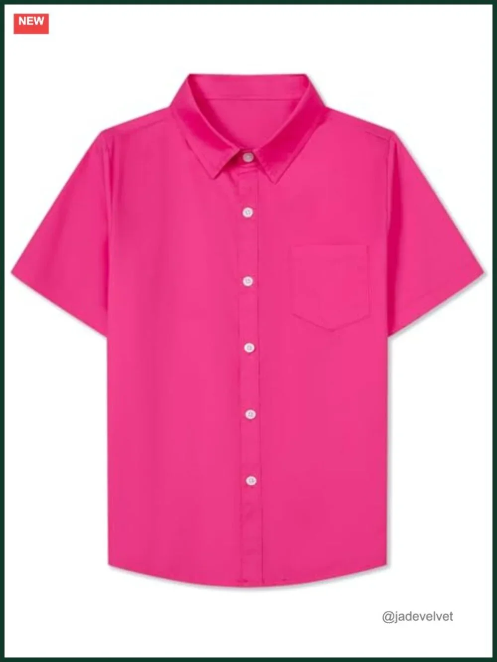100% Cotton Short Sleeve Dress Shirt Boys School Uniform Button Down