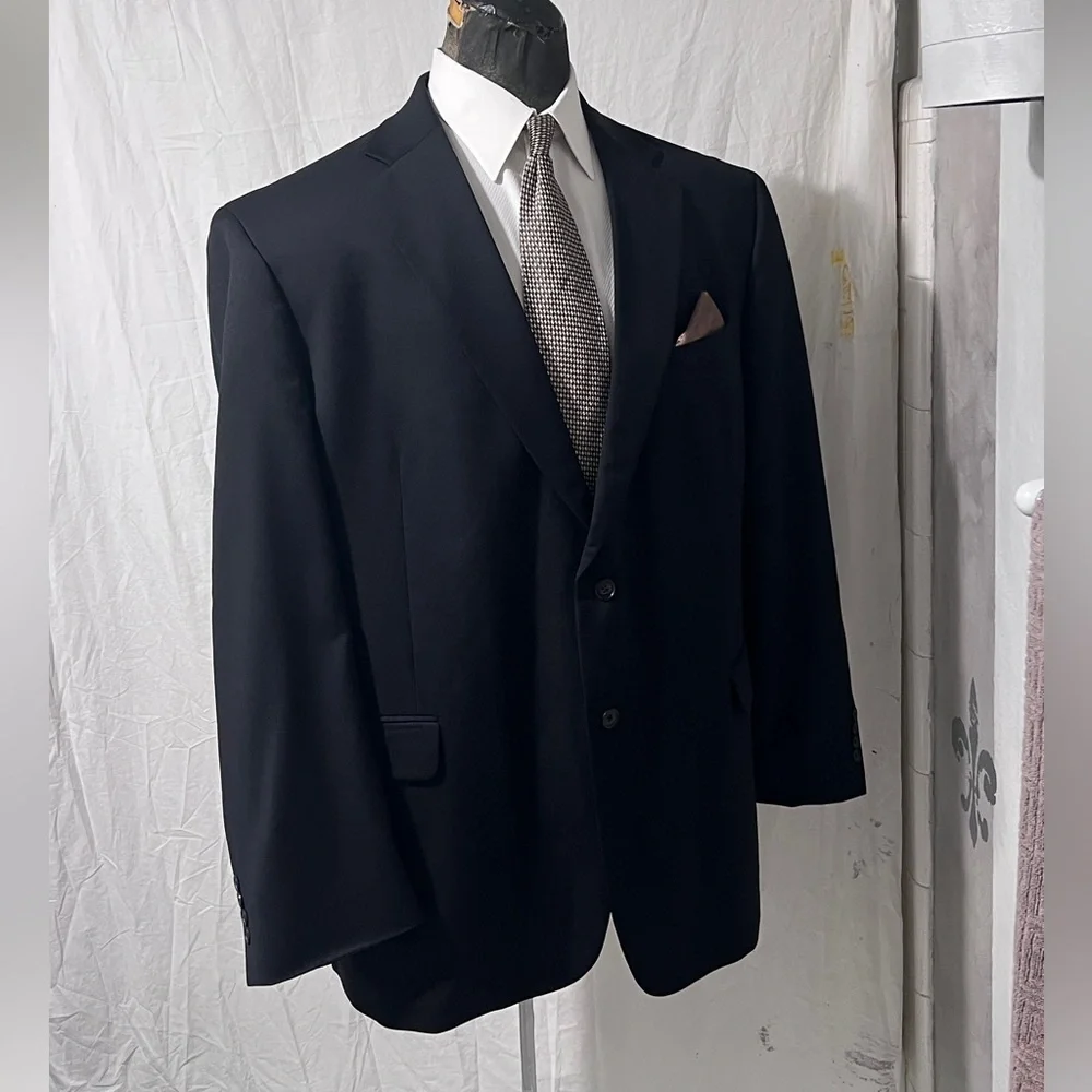 Stafford Elegant Black Men's Blazer 100% Wool. Smart Blazer☑️