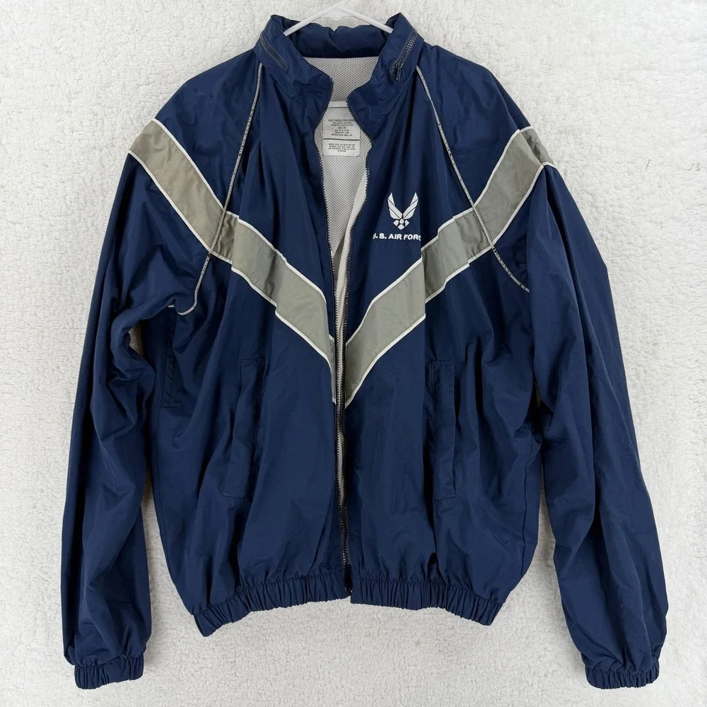 American Power Source Jacket Mens Large Long Blue US‎ Air Force PTU Windbreaker