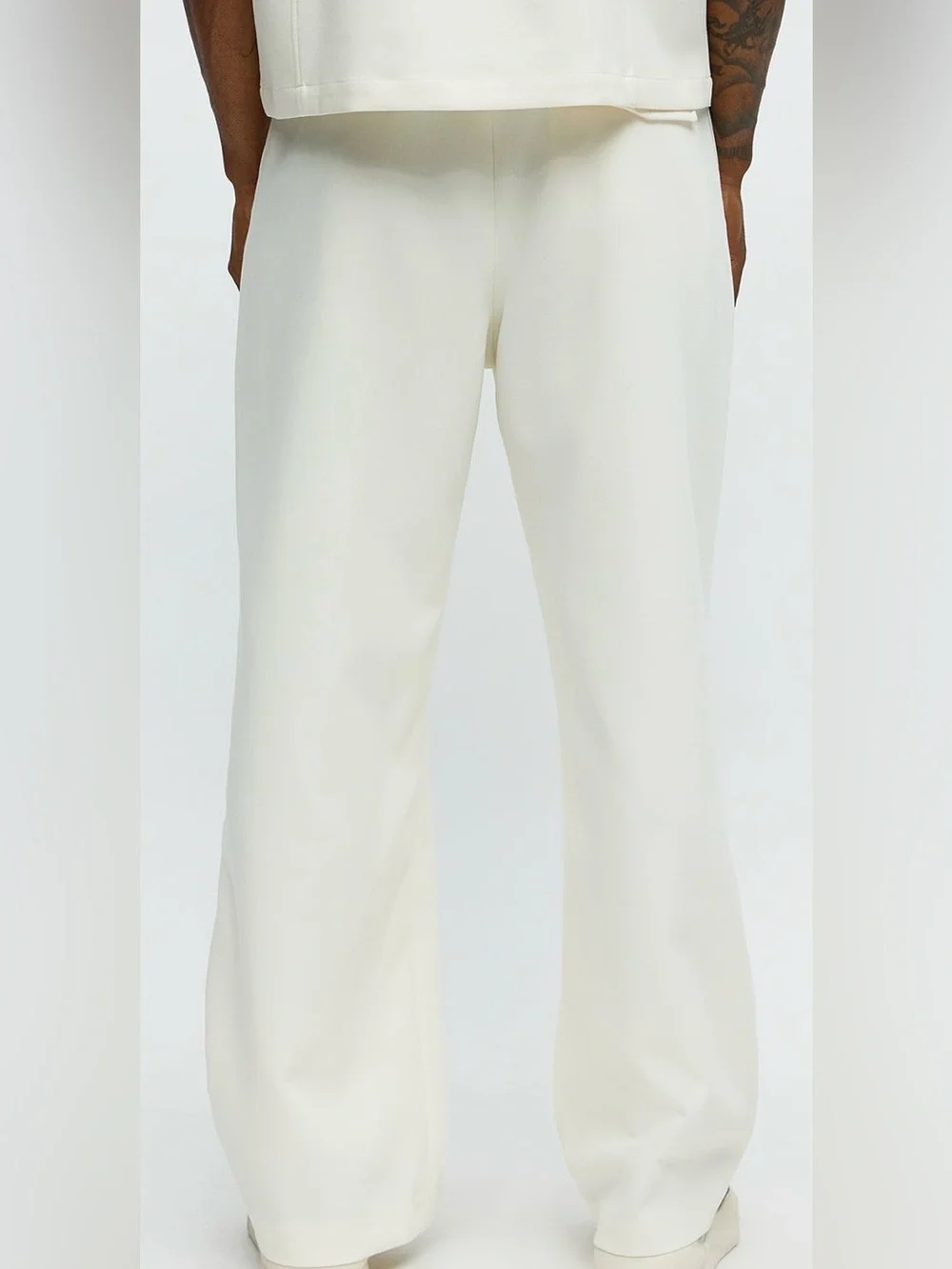 NWT Nova men Cream Wide-Leg Pleated Dress trousers size 36