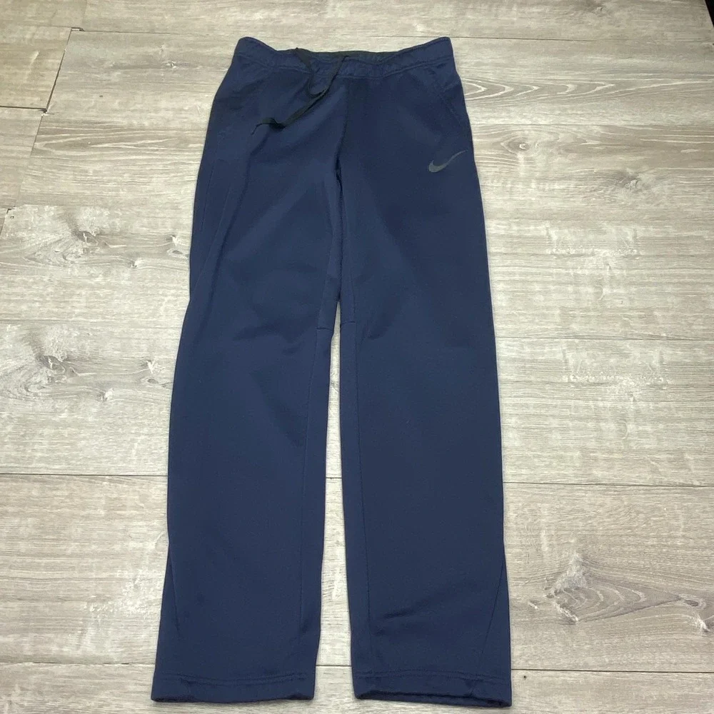 Nike Pants Mens Medium 30 Inseam Blue Therma-FIT Fleece Sweatpants Athletic‎