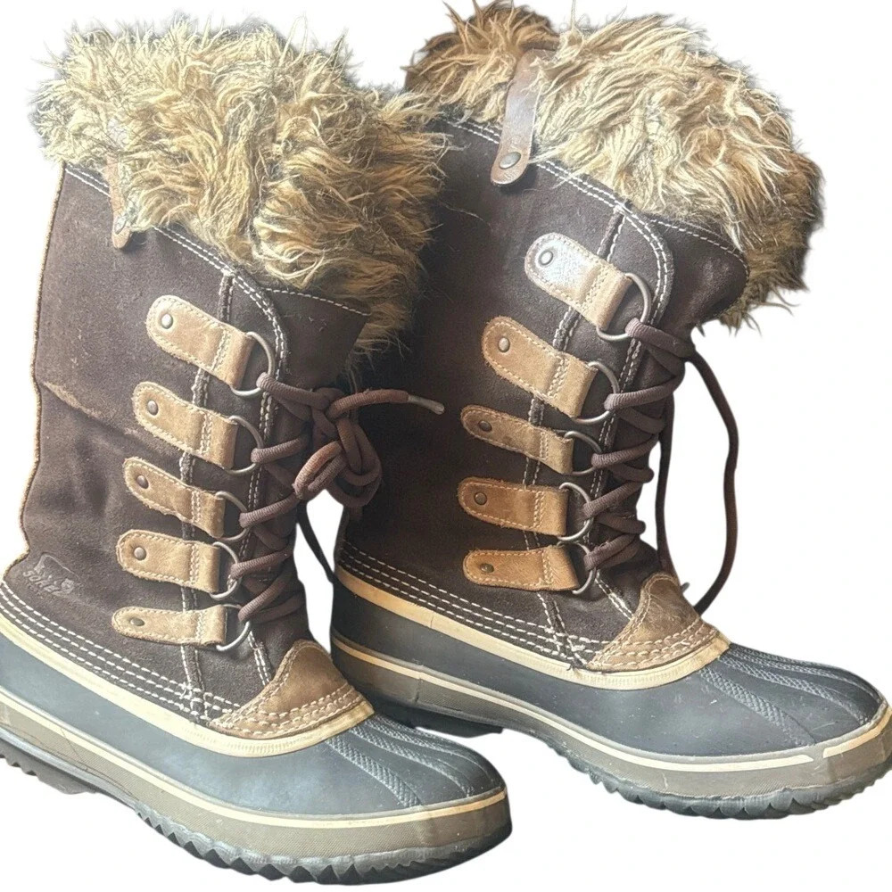 Sorel Joan of Arctic Brown Suede Faux Fur Waterproof Winter Boots NL1452-248‎ 7