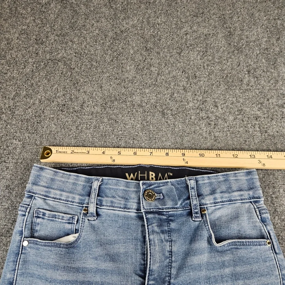 White‎ House Black Market WHBM Straight Leg Jeans Light Wash Blue Size 2