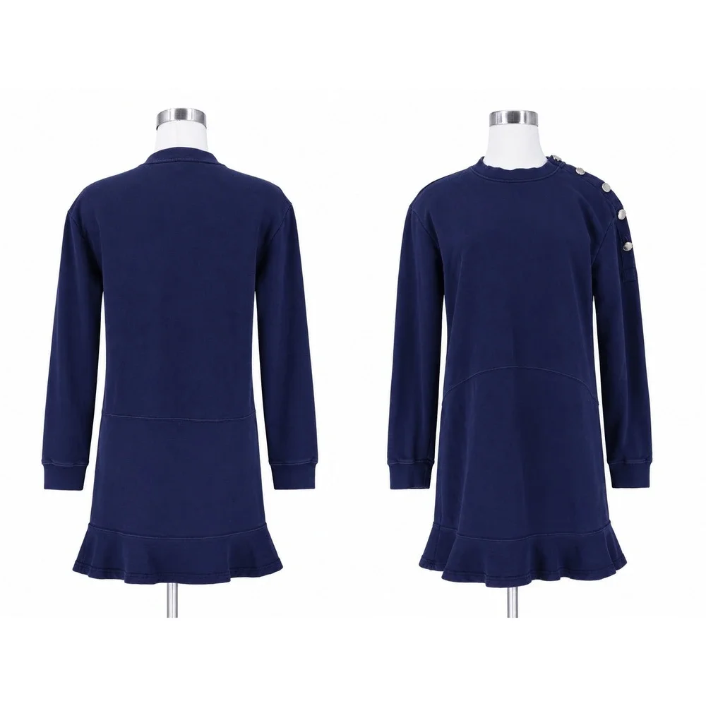 Derek Lam 10 Crosby Camden Sweater Dress Size M Merino Wool Button Shoulder Knit