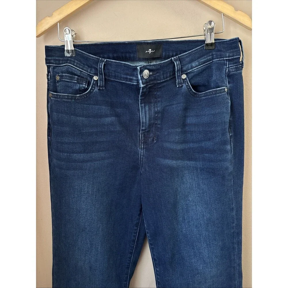 7 For All Mankind Bootcut Jeans Womens 32 Dark Wash Mid Rise Denim