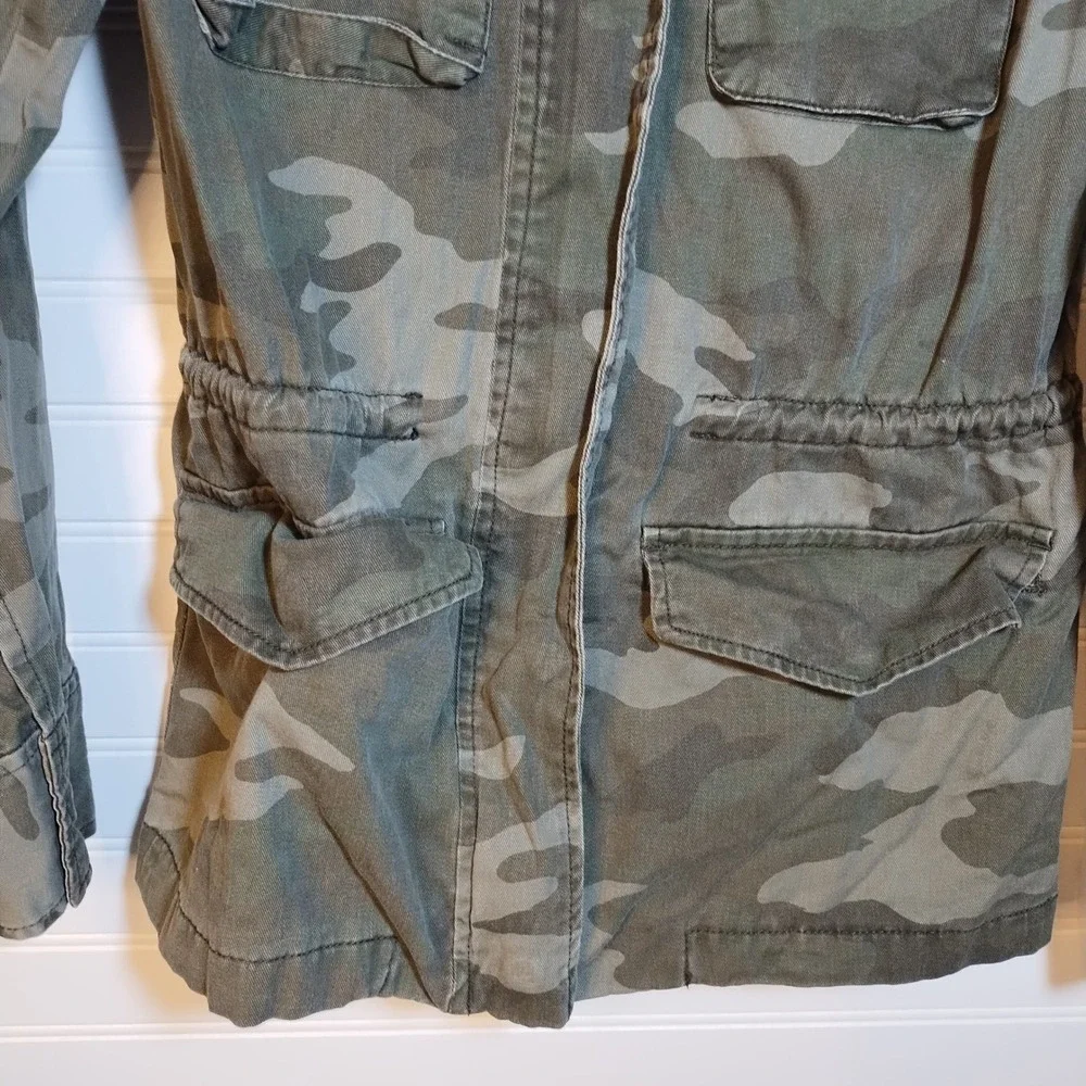 Aeropostale Womens Sm Camouflage Print Utility Jacket Military Army Cargo Pocket