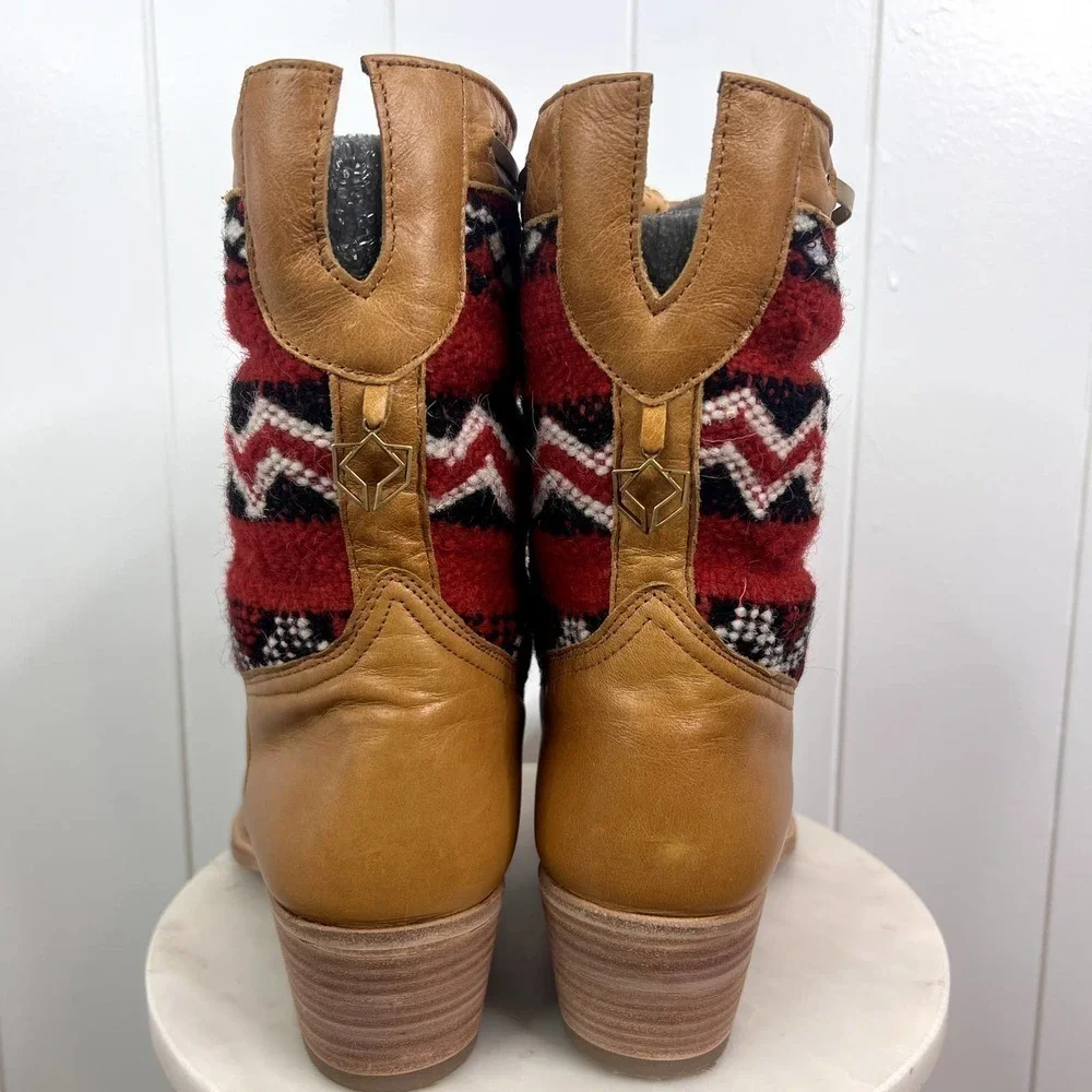 NIB Cobra Society‎ Otto Ankle Boots in Red Madder Root Kilim SZ 42