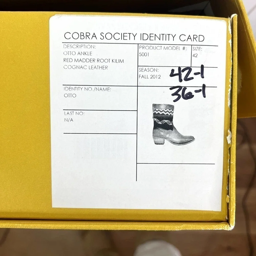 NIB Cobra Society‎ Otto Ankle Boots in Red Madder Root Kilim SZ 42