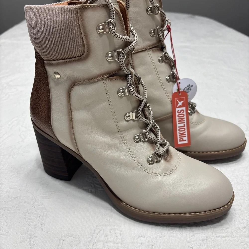 PIKOLINOS High-Heel Ankle Boot Leather Pompeya Sz 39 NWT