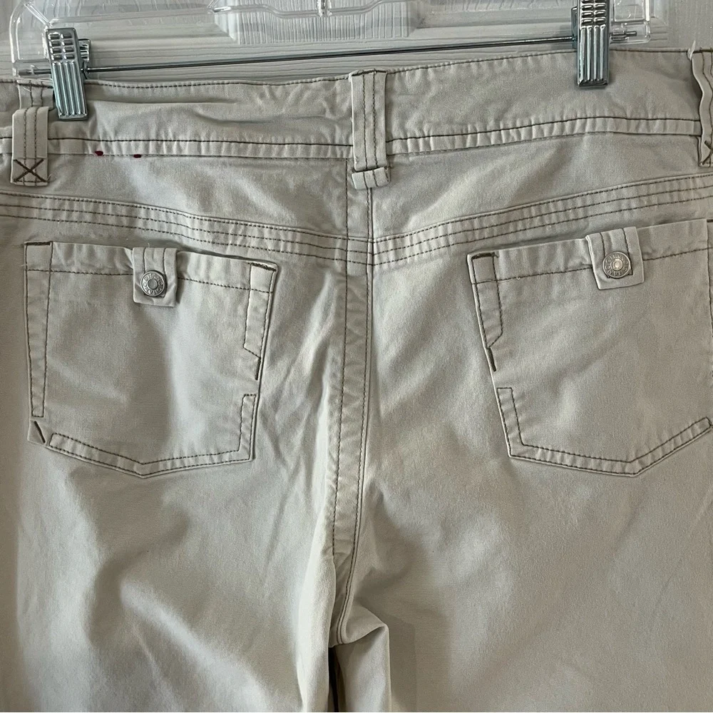 Vintage Women’s Gitano Bootcut Khaki Pant Dark Stitching Snap Pockets Size 14