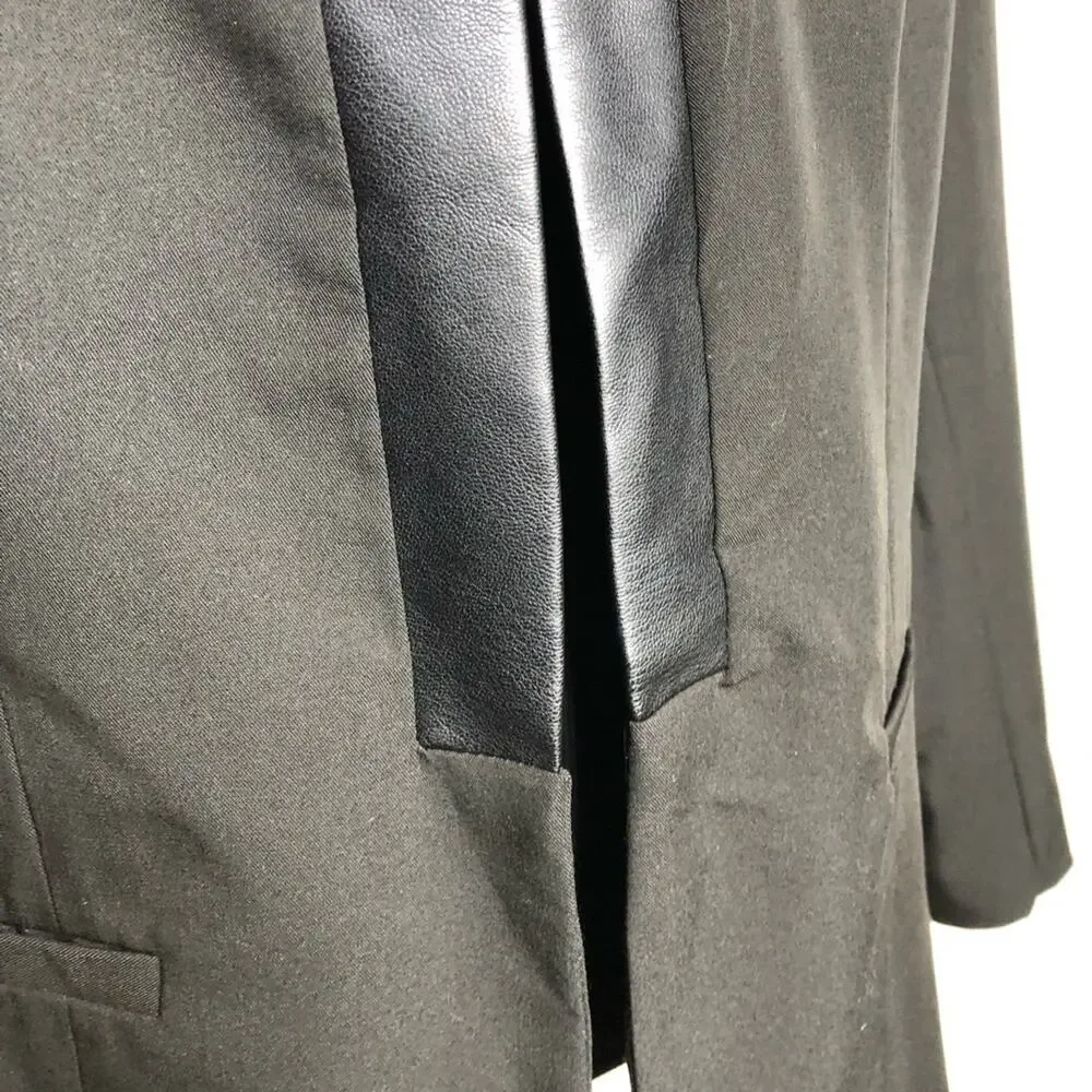 Torrid black faux leather trim open front blazer jacket size 1 or 1X NWT