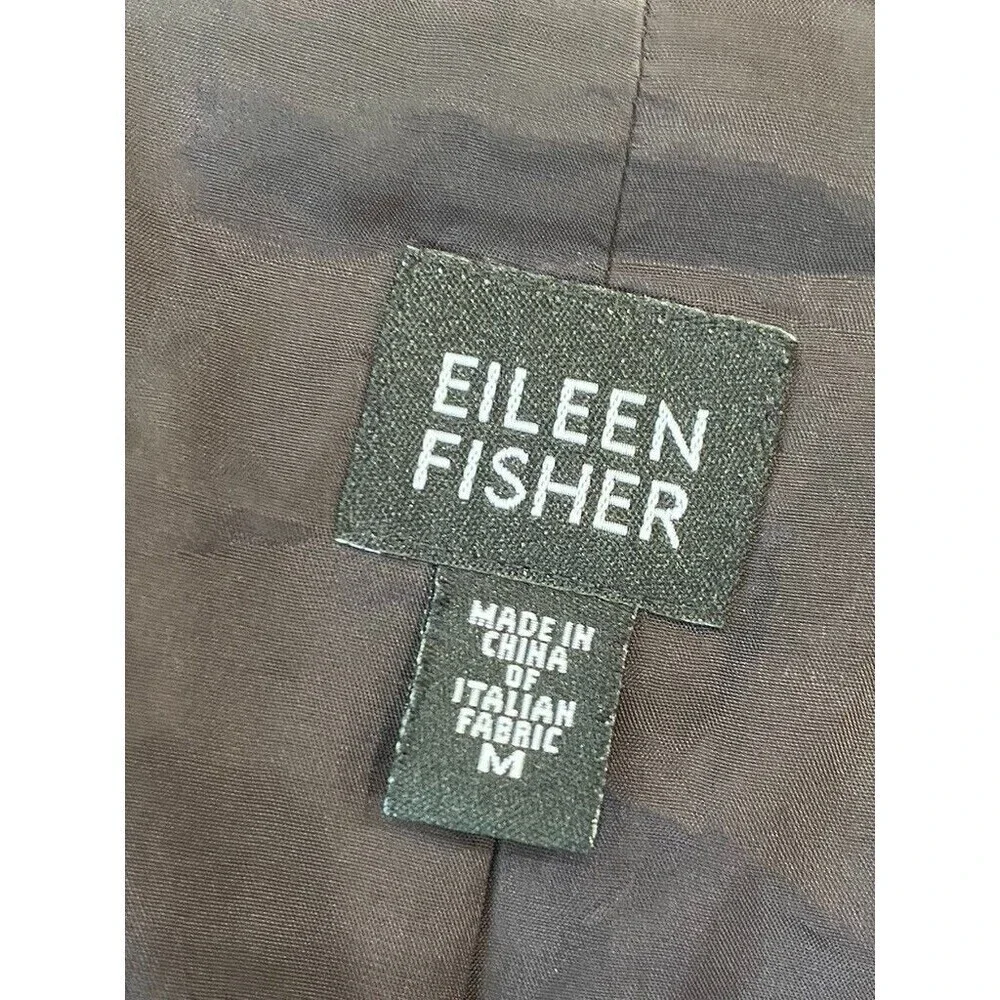READ! Eileen Fisher Womens Blazer Open Jacket SIZE MEDIUM Wool Blend
