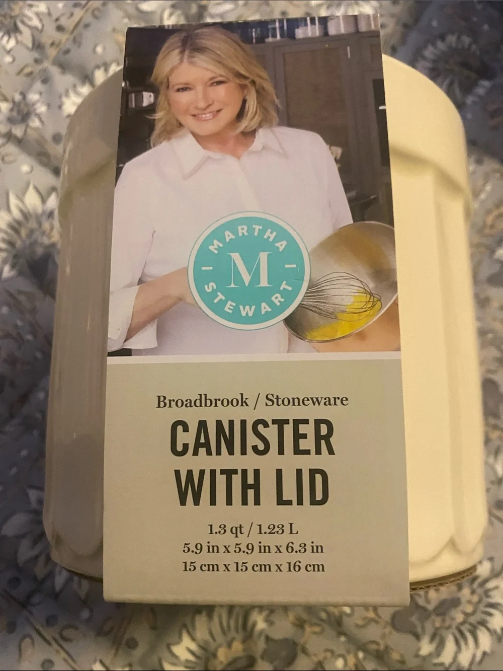 New!! Martha Stewart Broadbrook Stoneware Canisters in Cream (Set of 2)