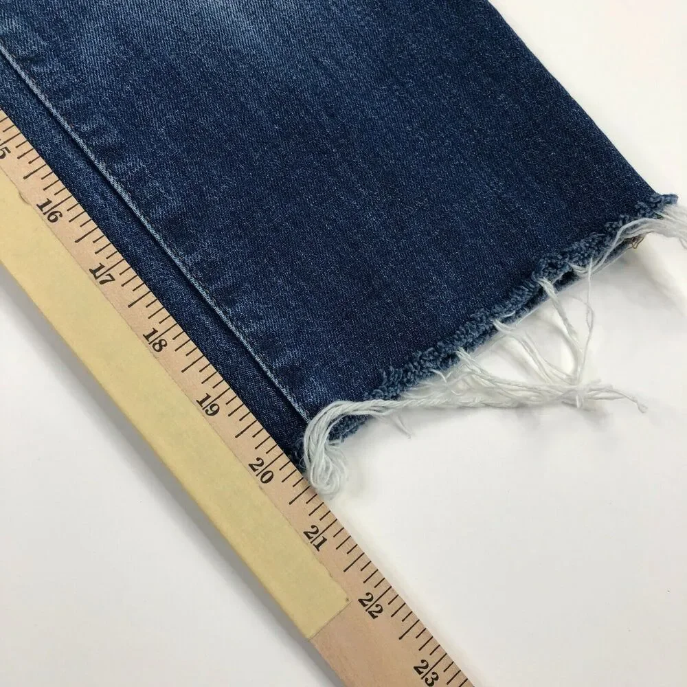 Madewell High Rise The Perfect Vintage Crop Jeans 23 (Actual 24W 20.5L) Raw Hem