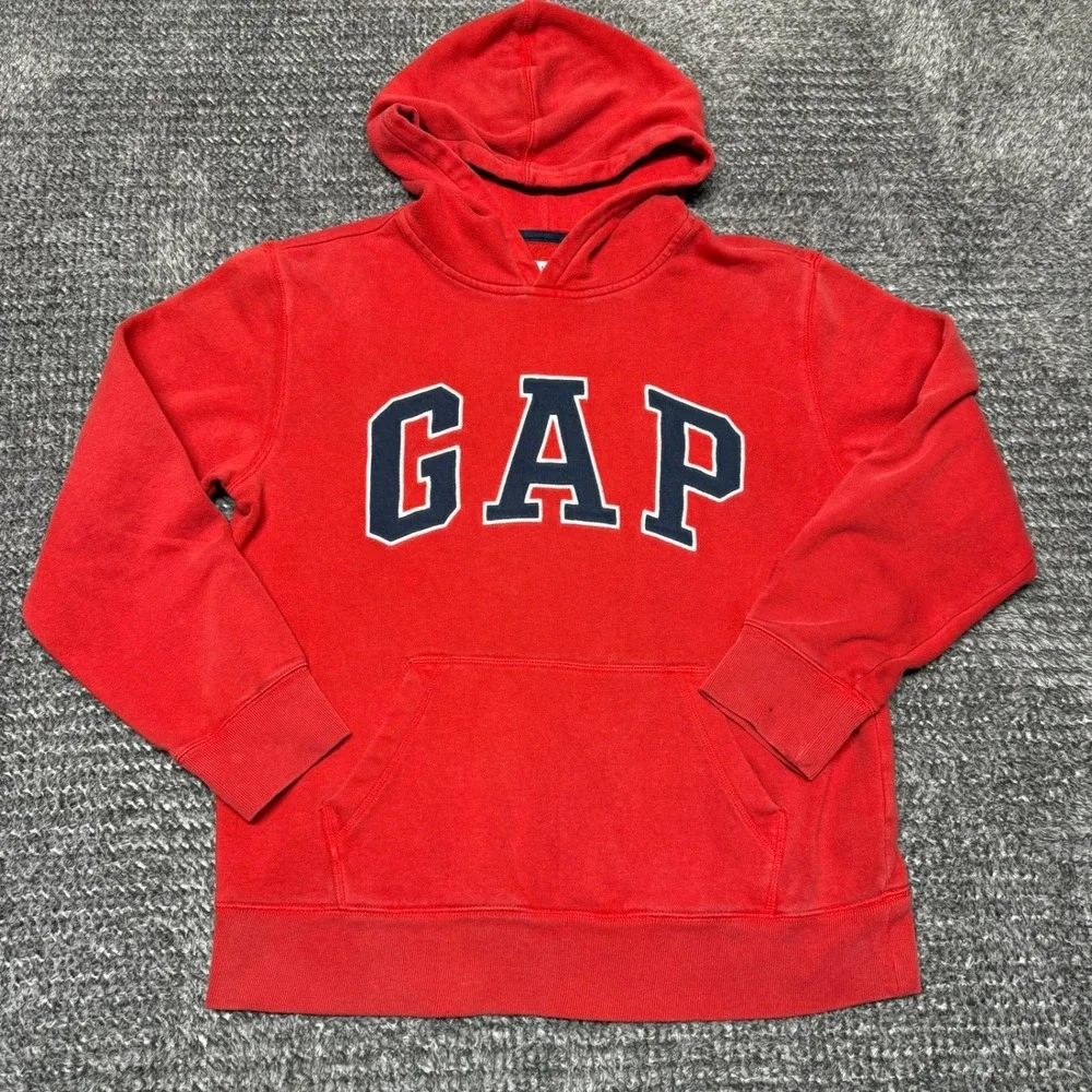 GAP‎ Kids Boys Hoodie Pullover Sweatshirt XXL Red Arch Logo Spellout