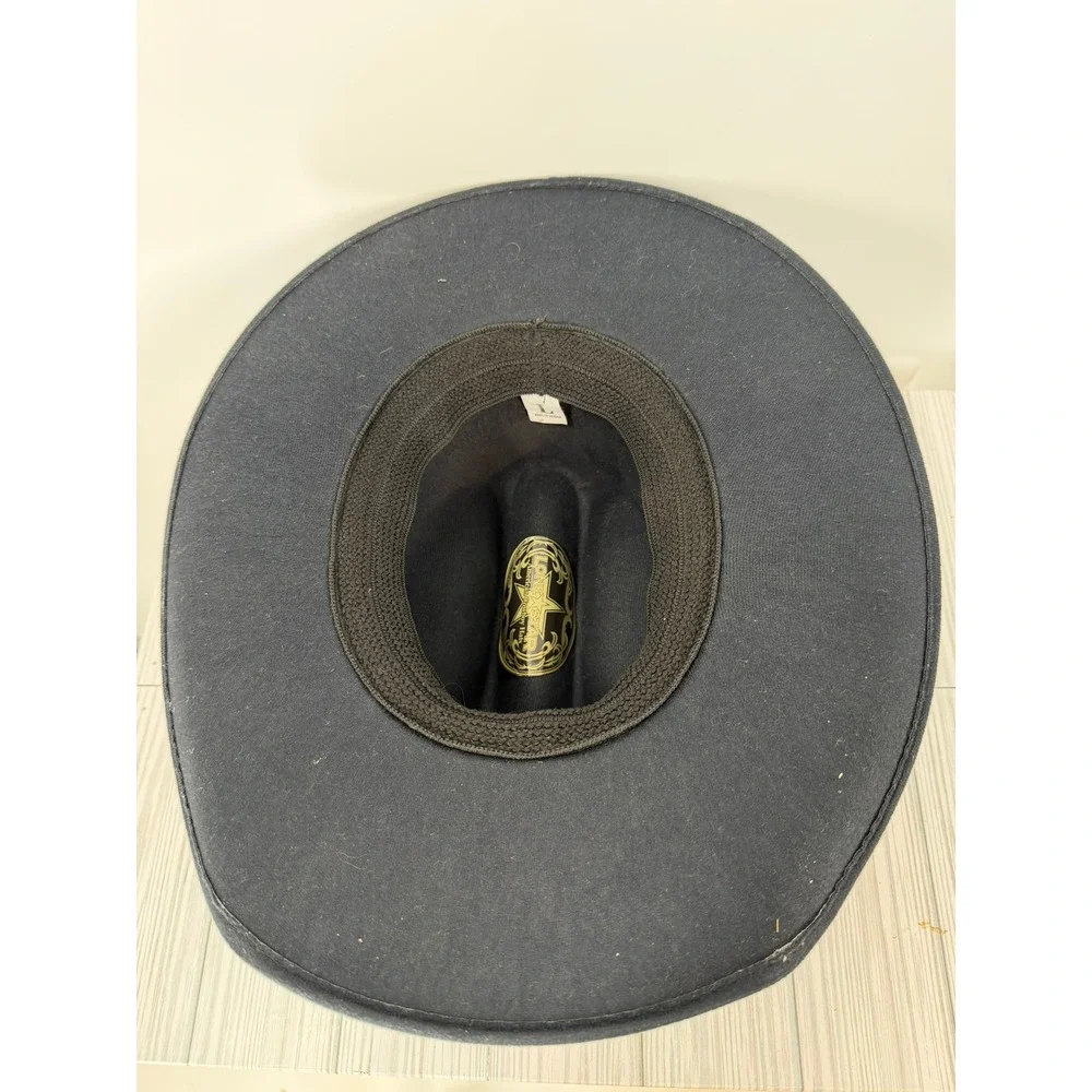 Lone Star American Cowboy Hat Black Felt Cattleman Crease Wide‎ Brim Western Hat